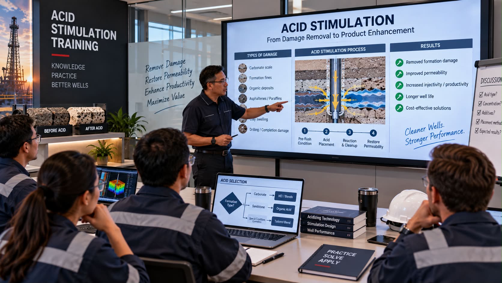 Acid stimulation training in session