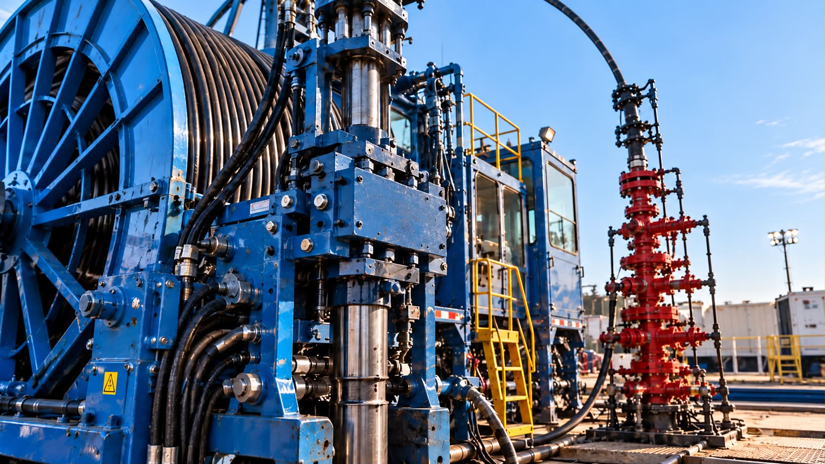 Coiled tubing injector head and wellhead